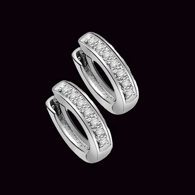 Twist in Style Diamond Hoop Earrings (ER164)