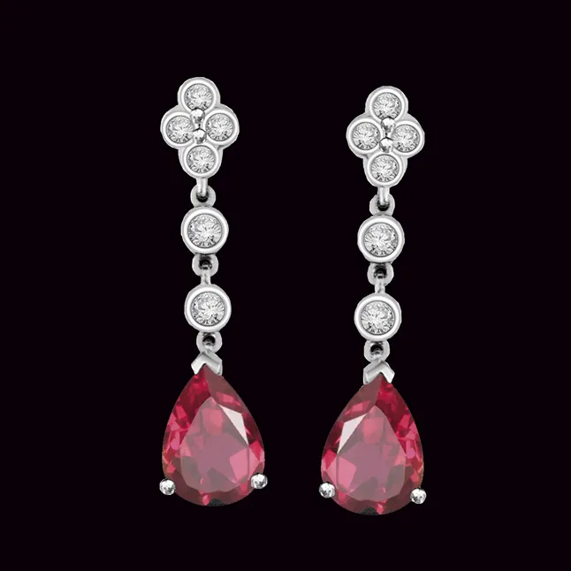 Queen's Dangle Tourmaline Diamond Earring (ER166)