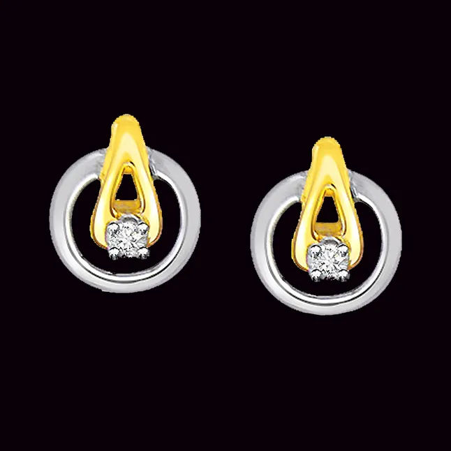 Will you be mine? - Real Diamond Two Tone Earrings (ER181)