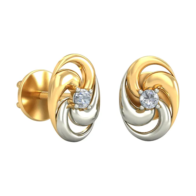 Twirl Delight - Diamond & 18k Gold Earrings (ER183-0.30 cts)