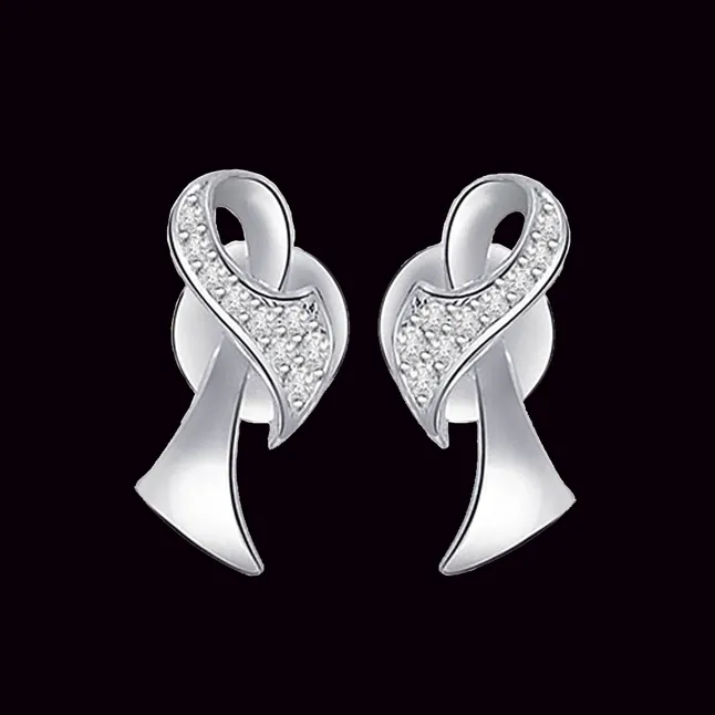 Golden Love Real Diamond Earrings in 14kt White gold (ER192)