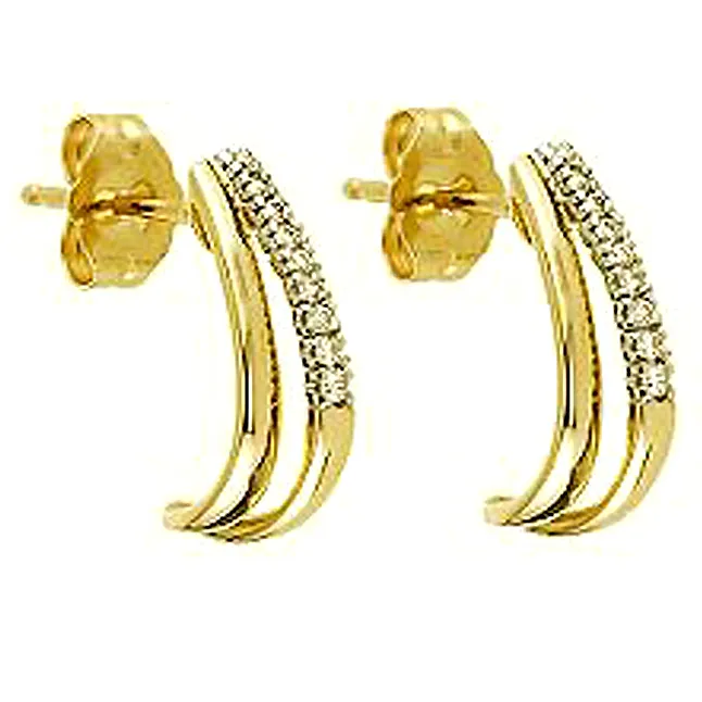 Romantic Twist 0.18ct Diamond Earrings -Balis & Hoops