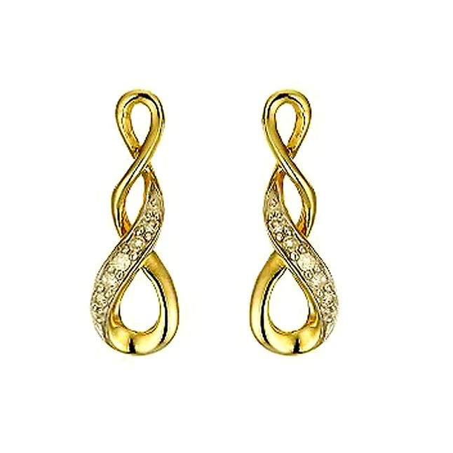 Golden Twirl 0.15ct Diamond Hangings Earring