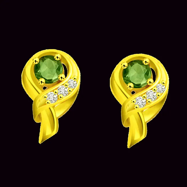 Green Dazzler's Diamond & Emerald Earring (ER219)