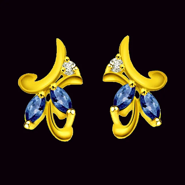 Eternal Feelings Real Diamond & Sapphire Earrings (ER220)