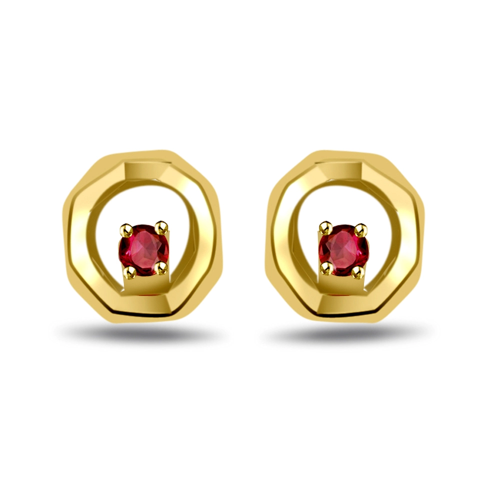 A Real Love Red Ruby Earrings -Dia & Gemstone