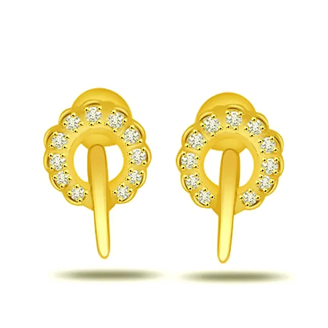 Rounding Beauty 0.22ct Fine Diamond Earrings -Designer Earrings