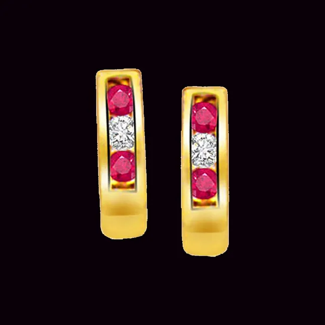 Meter Shower Diamond & Ruby Earrings (ER229)