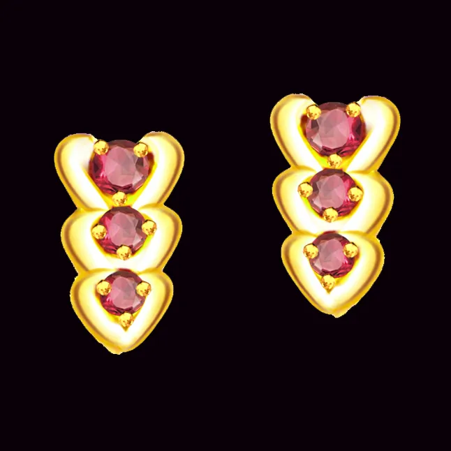 Soul of Love 0.20 cts Hear Shape Ruby Earrings (ER235)