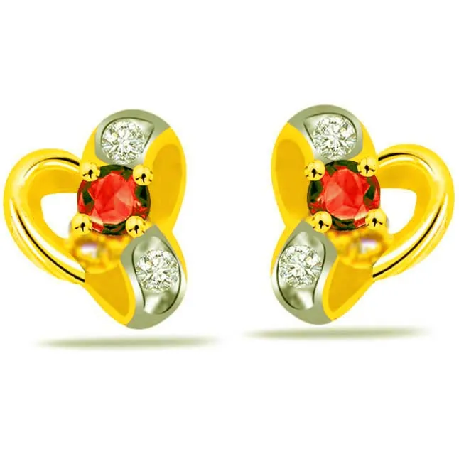 Shimmerings Grace Red Ruby & Diamond Earrings