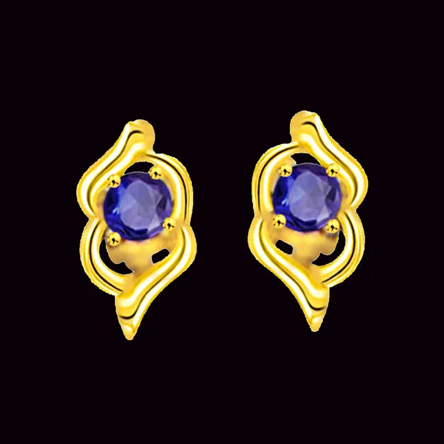 Graceful Grandeur 0.30 cts Round Sapphire Earrings (ER241)