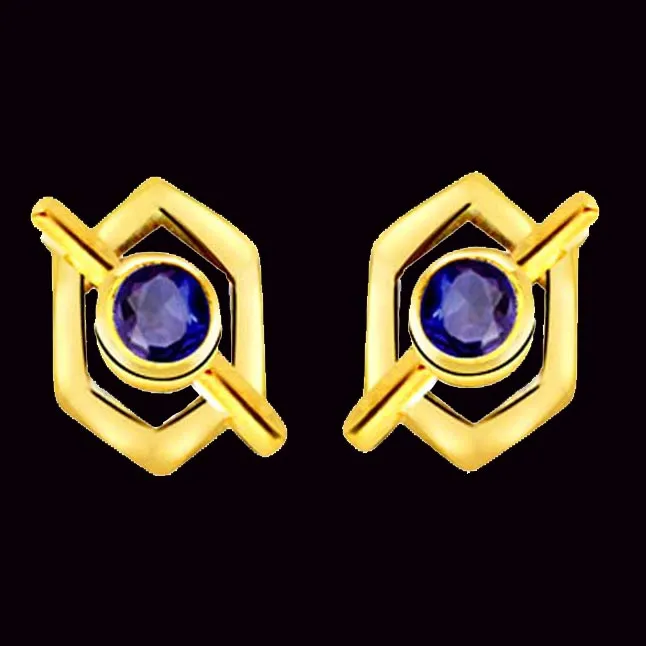 Magical Stud Round Sapphire Earrings (ER243)