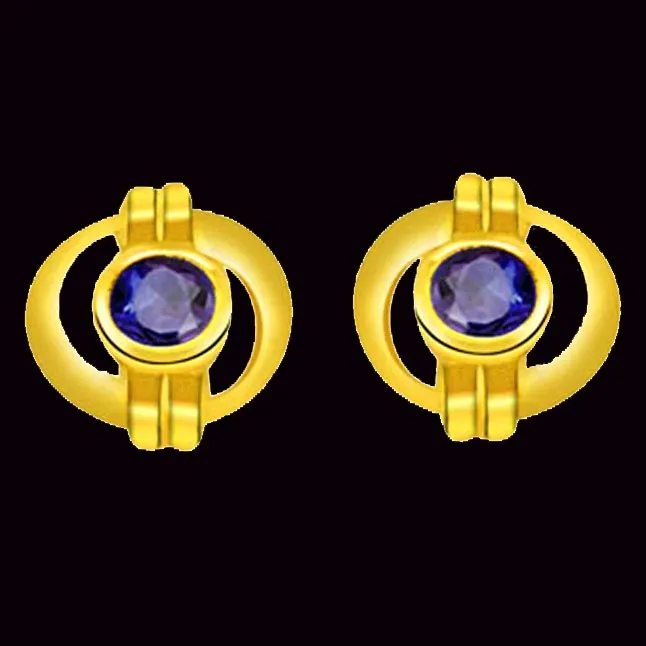 Marvellous Studs Fine Round Sapphire Earrings (ER244)