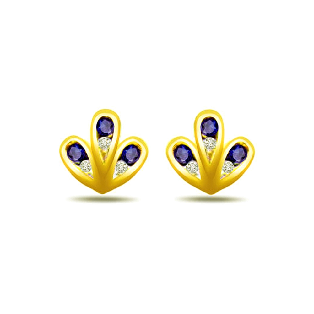 Madly in love Real Diamond & Sapphire Earrings -Designer Earrings