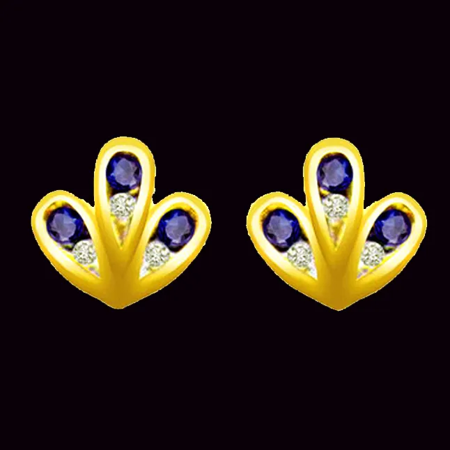 Madly in love Real Diamond & Sapphire Earrings -Designer Earrings
