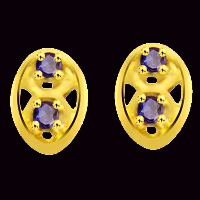 Star Pinwheel 0.60 cts Round Sapphire Earring (ER252)