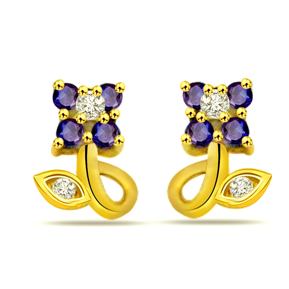 Someone Special Real Diamond & Sapphire Pendants -Designer Earrings