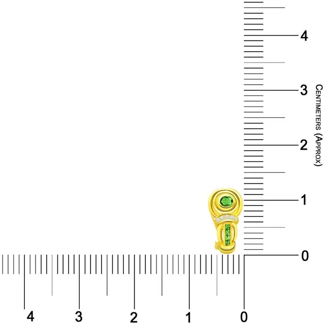 Royal Green Curve 0.07 cts Diamond & Emerald Earring (ER259)