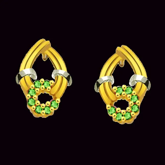 Green Bunch 0.42 cts Emerald Gold Earring (ER266)