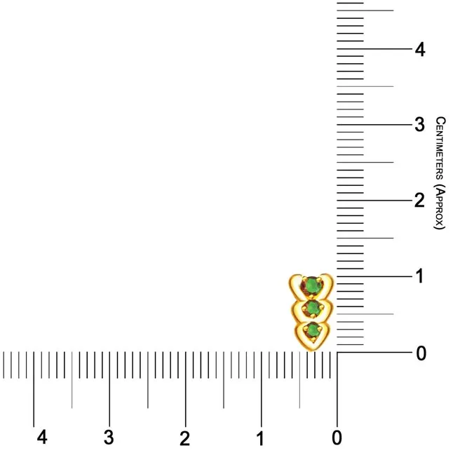 0.20 cts Heart Shape Emerald Gold Earrings (ER267)
