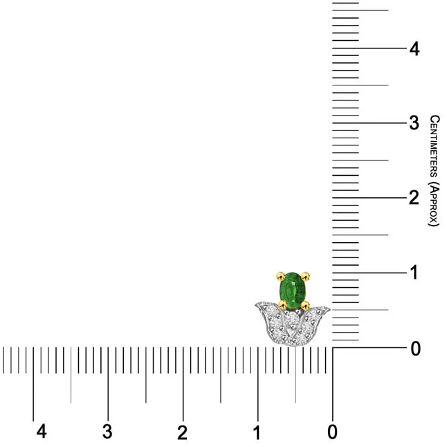 Green Garland 0.14cts Diamond & Emerald Gold Earring (ER268)