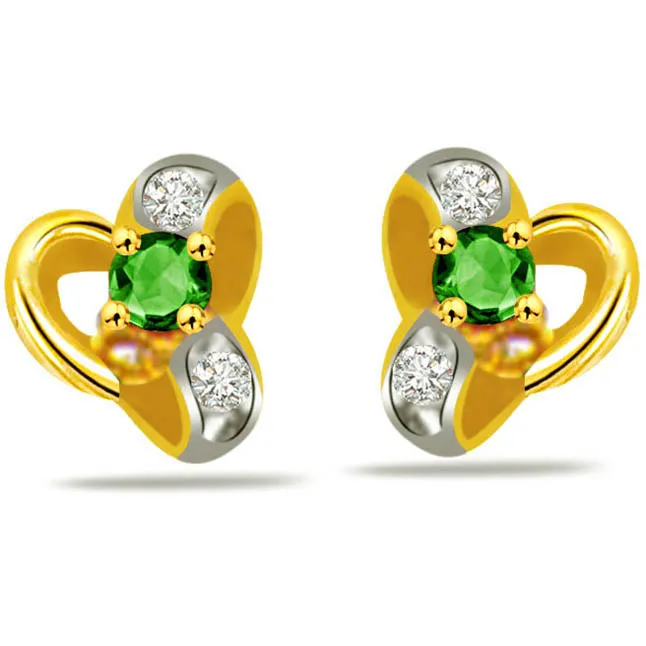 Venus Beauty Diamond & Emerald Classic Earrings -Designer Earrings