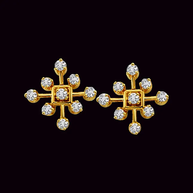 Dream Diamond Beauty Flower Shaped Earrings (ER26)