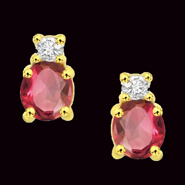 2.35cts Diamond & Ruby Solitaire Earrings (ER270-0.35)