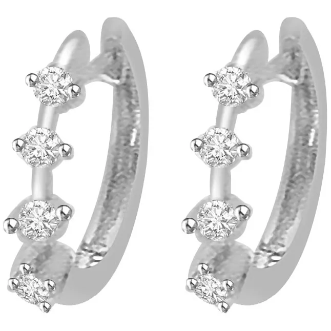 Natural Promise 0.24 ct Diamond White Gold Earrings -Balis & Hoops