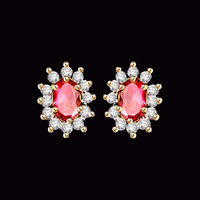 Glimmering Dream Diamond & Ruby Earrings (ER280)