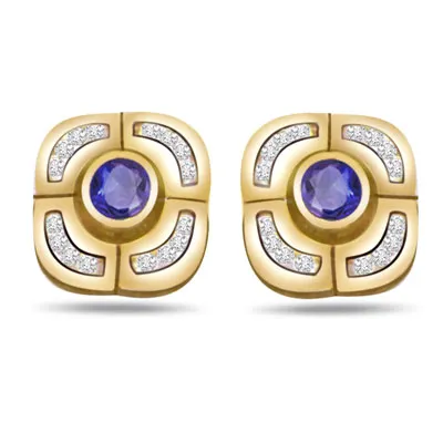 Heavenly Beauty 0.16ct Fine Sapphire & Diamond Earrings -Dia & Gemstone