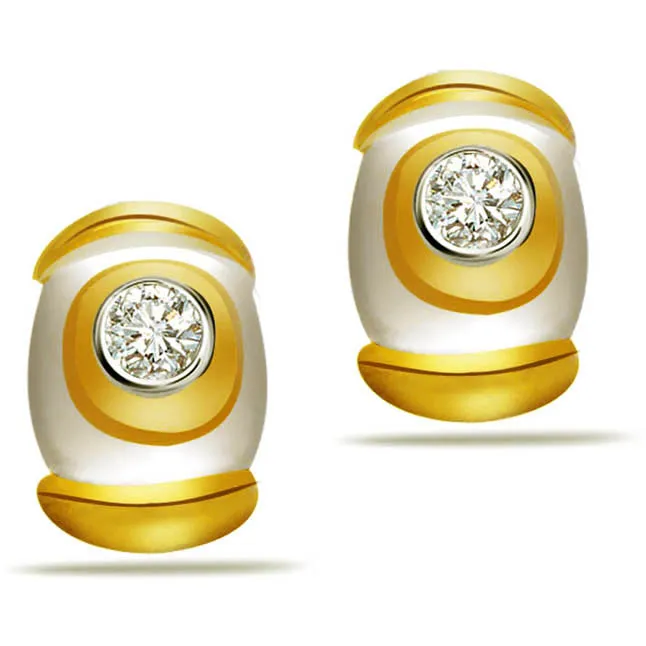 Dancing Crystals 0.40ct Two Tone Diamond Earrings -Two Tone Earrings