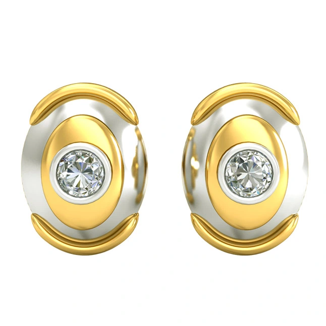 Dancing Crystals 0.40cts Two Tone Diamond Earrings (ER289)