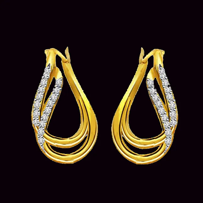 Golden Treasure 0.64cts Diamond & Gold Earrings (ER296)