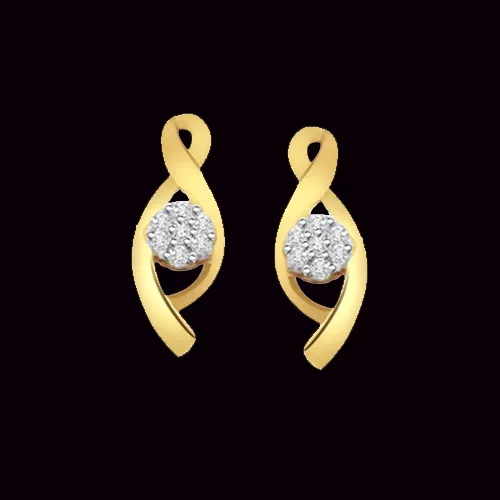 Floral Fountain 0.28cts Diamond Classic Earrings (ER299)