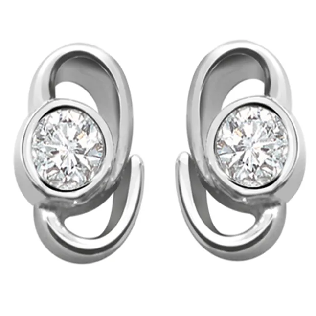 Eve Diamond Earrings ER30 -White Rhodium