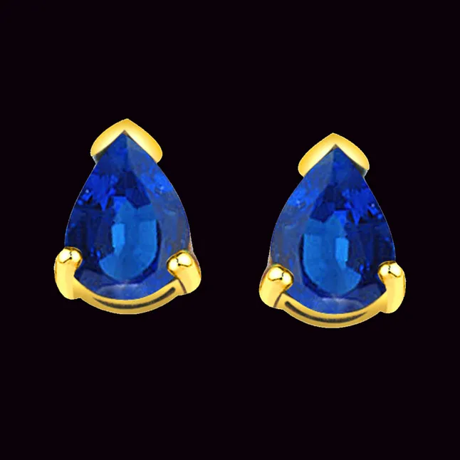 2.00 ct Pear Shape Sapphire Earrings -Dia & Gemstone