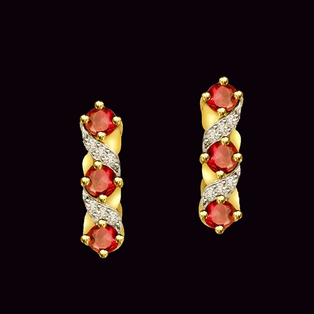 0.36 cts Diamond & Ruby Earring (ER304)