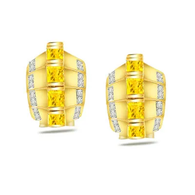 0.21ct Diamond Gold Earrings -Designer Earrings