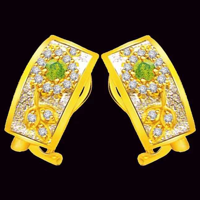 0.60 cts Diamond & Emerald Earring (ER318)