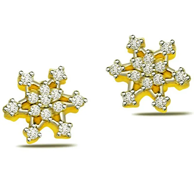 0.50ct Flower Shape Diamond Earrings ER -320 -Flower Shape Earrings
