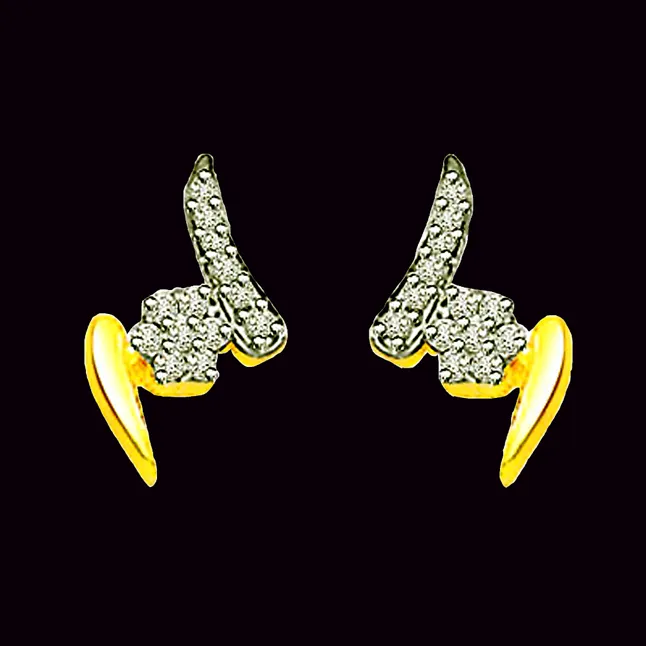 0.26ct Diamond Fancy Earrings -Two Tone Earrings