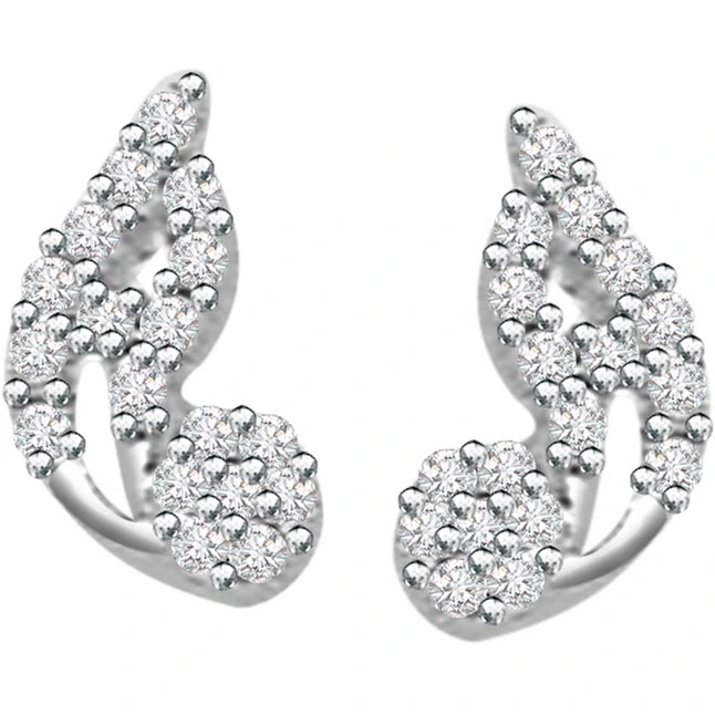 0.75ct Diamond White Gold Earrings -Designer Earrings