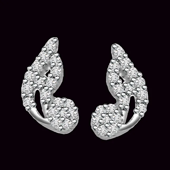 0.75ct Diamond White Gold Earrings -Designer Earrings