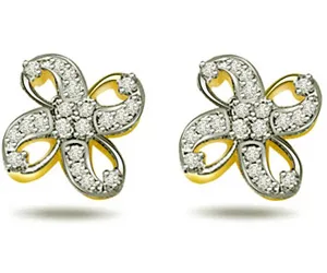 0.25ct Diamond Flower Shape Earrings ER -325 -Flower Shape Earrings