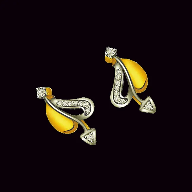 0.09cts Diamond Two-Tone Earring (ER326)