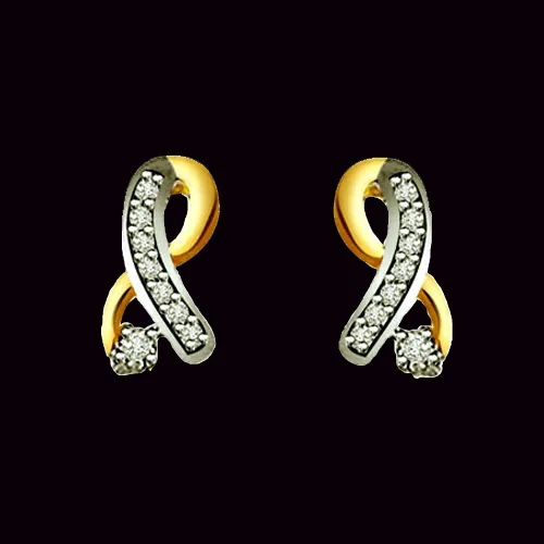 Trendy Diamond Gold Earring (ER328)