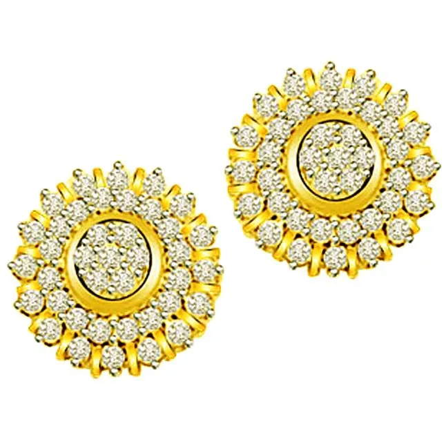 2.00ct Diamond Gold Earrings -Kudajodi