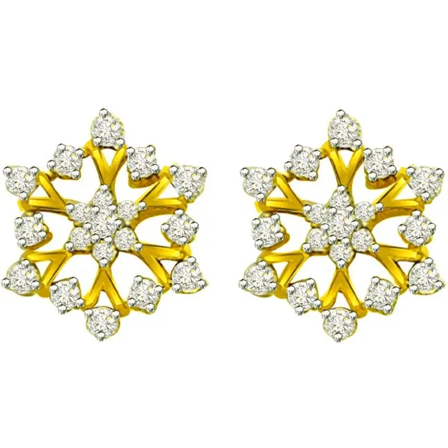 0.90ct Diamond Flower Shape Earrings ER -331 -Flower Shape Earrings