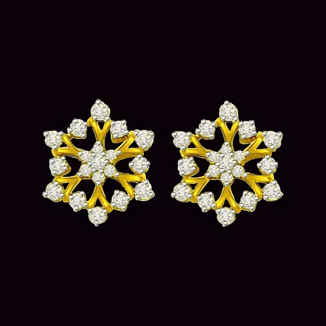 0.90cts Diamond Flower Shape Earring (ER331)